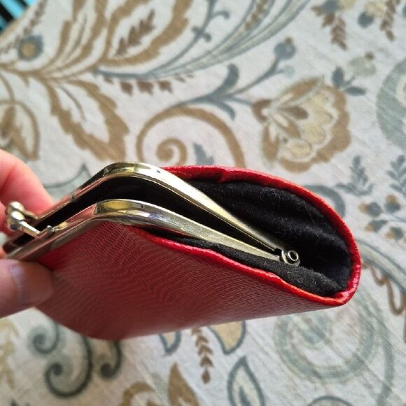 Red Mini Clutch with Silver Accents - Picture 5 of 8